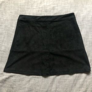 Lulus black suede skirt